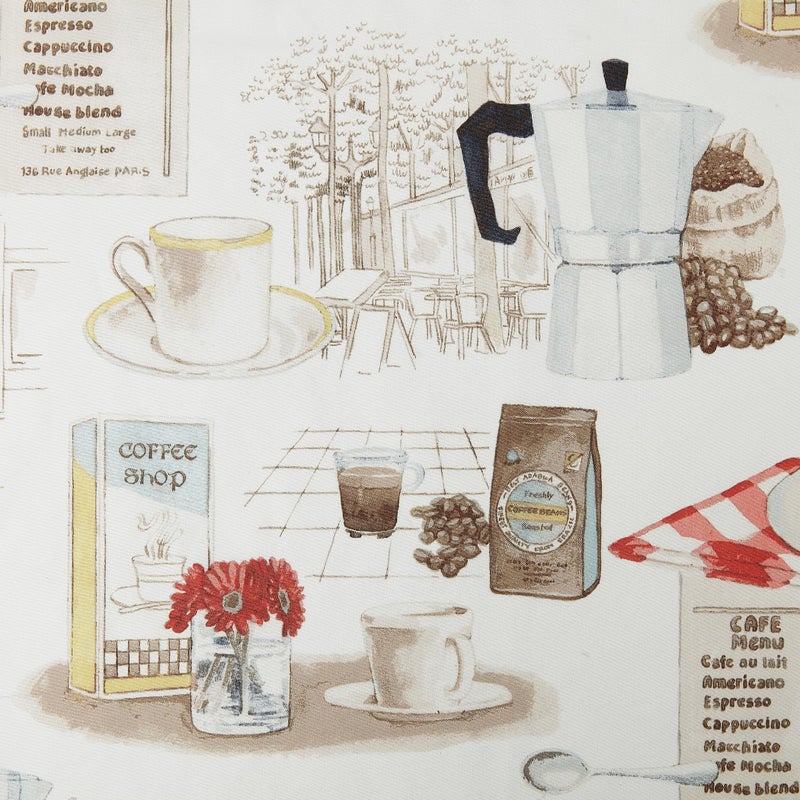 No. 918 Brew Coffee Shop Semi-Sheer Rod Pocket Kitchen Curtain Valance and Tiers Set, 54" x 36", White - Image 4